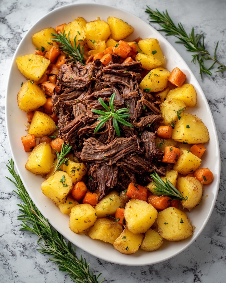 Crock Pot Roast with Potatoes, Carrots, and Herbs Recipe
