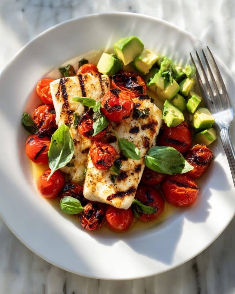 20-Minute Grilled Basil Pesto Chicken with Charred Tomatoes and Avocado Recipe