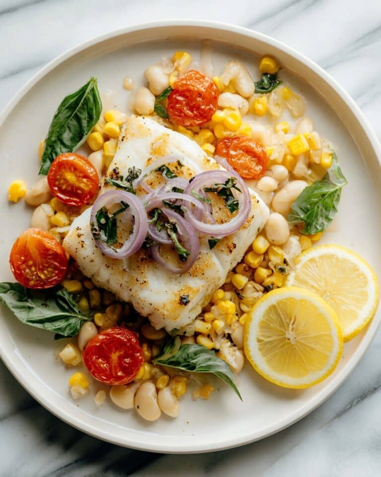 Easy One-Pan Baked Swordfish with White Beans Recipe