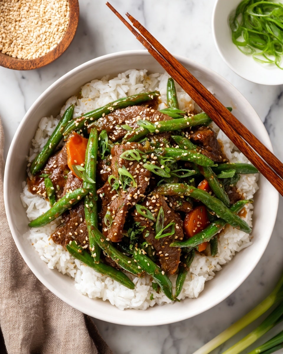 Easy Szechuan Beef Stir Fry with Green Beans Recipe