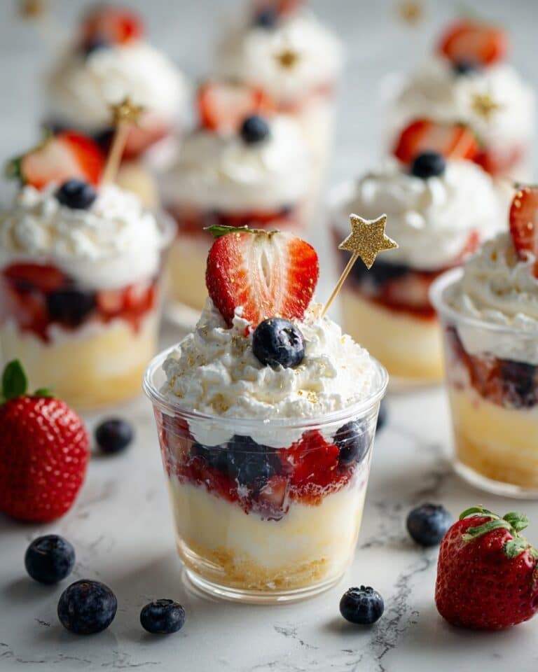 Berry Parfait with Pound Cake, Strawberries, Blueberries, and Whipped Cream Recipe