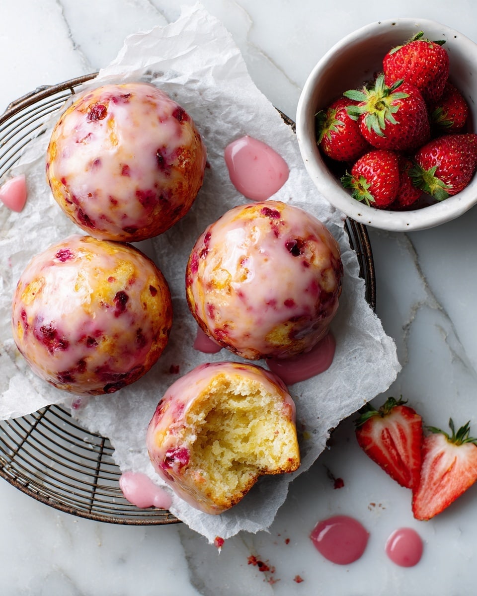 Strawberry Fritters with Strawberry Glaze Recipe
