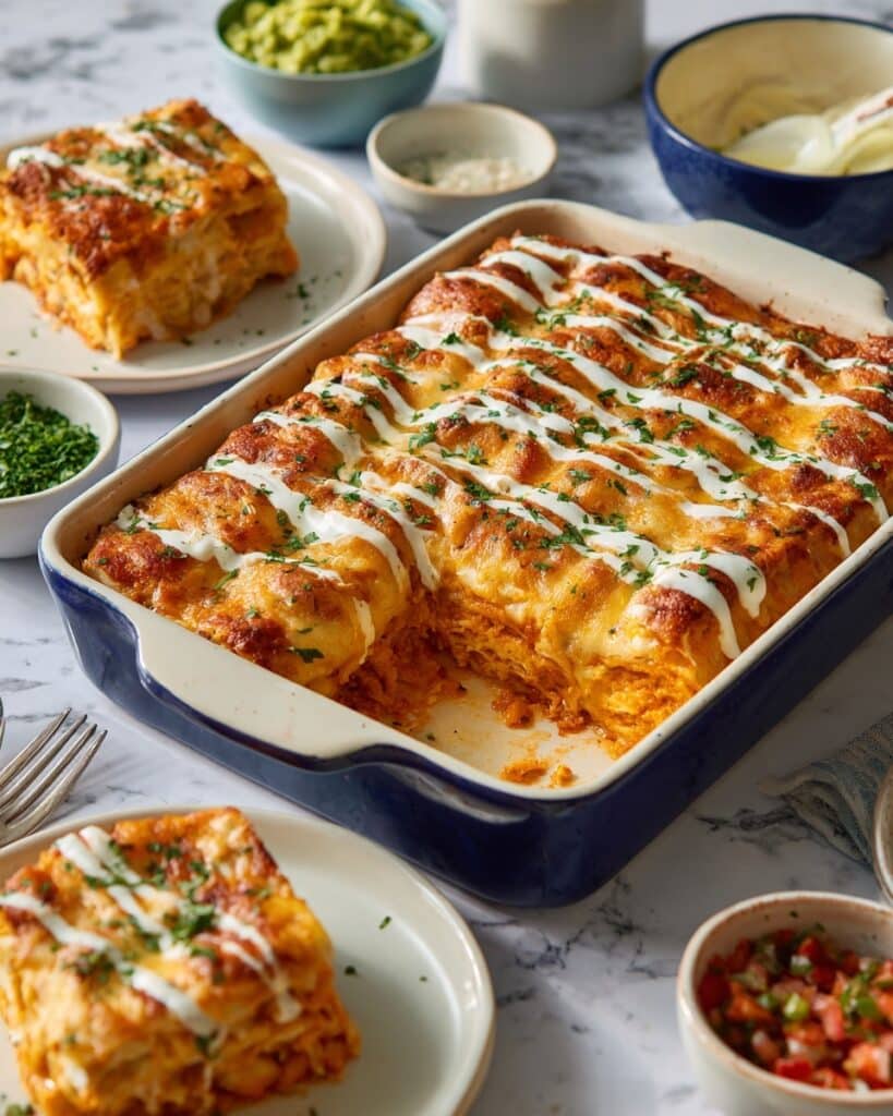 No-Roll Sheet Pan Chicken Enchiladas Recipe