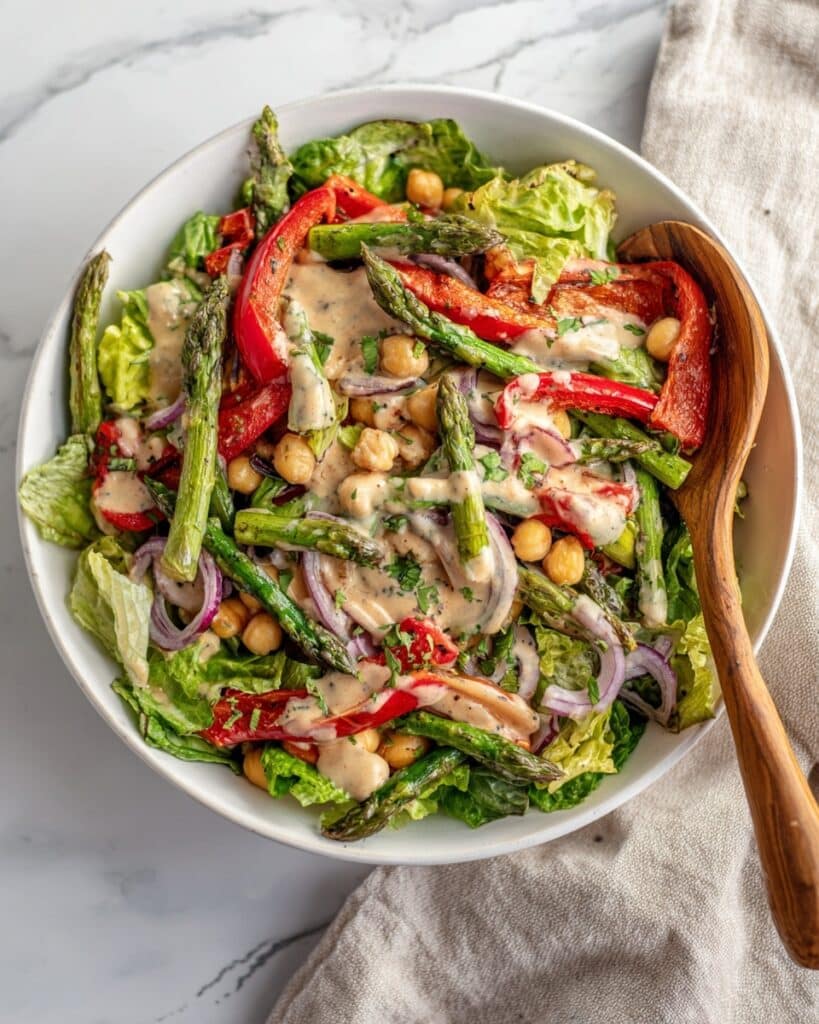 Roasted Asparagus Salad with Pesto Ranch Recipe