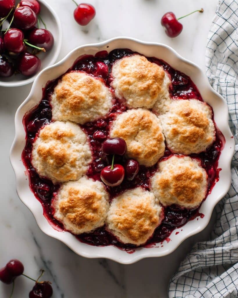 Cherry Cobbler with Biscuit Topping Recipe