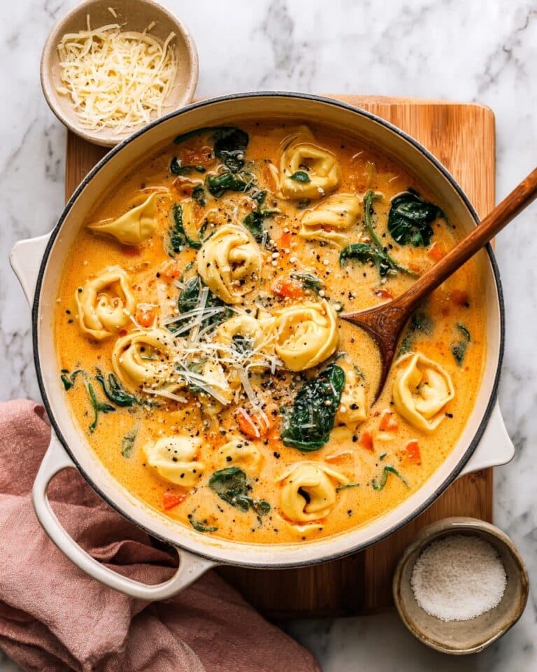One-Pot Cheesy Tortellini Soup with Rotisserie Chicken Recipe