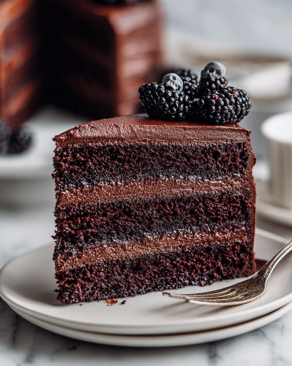 Black Velvet Cake with Black Buttercream and Halloween Decorations Recipe