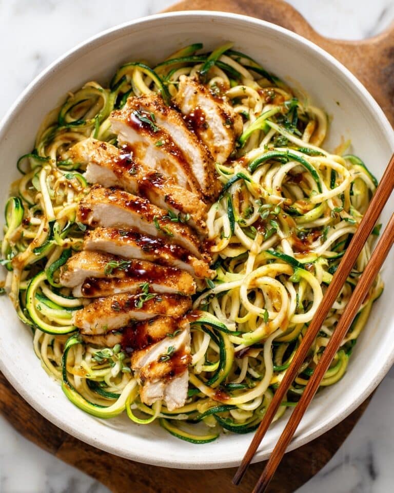 Zucchini Noodles with Teriyaki Chicken Recipe