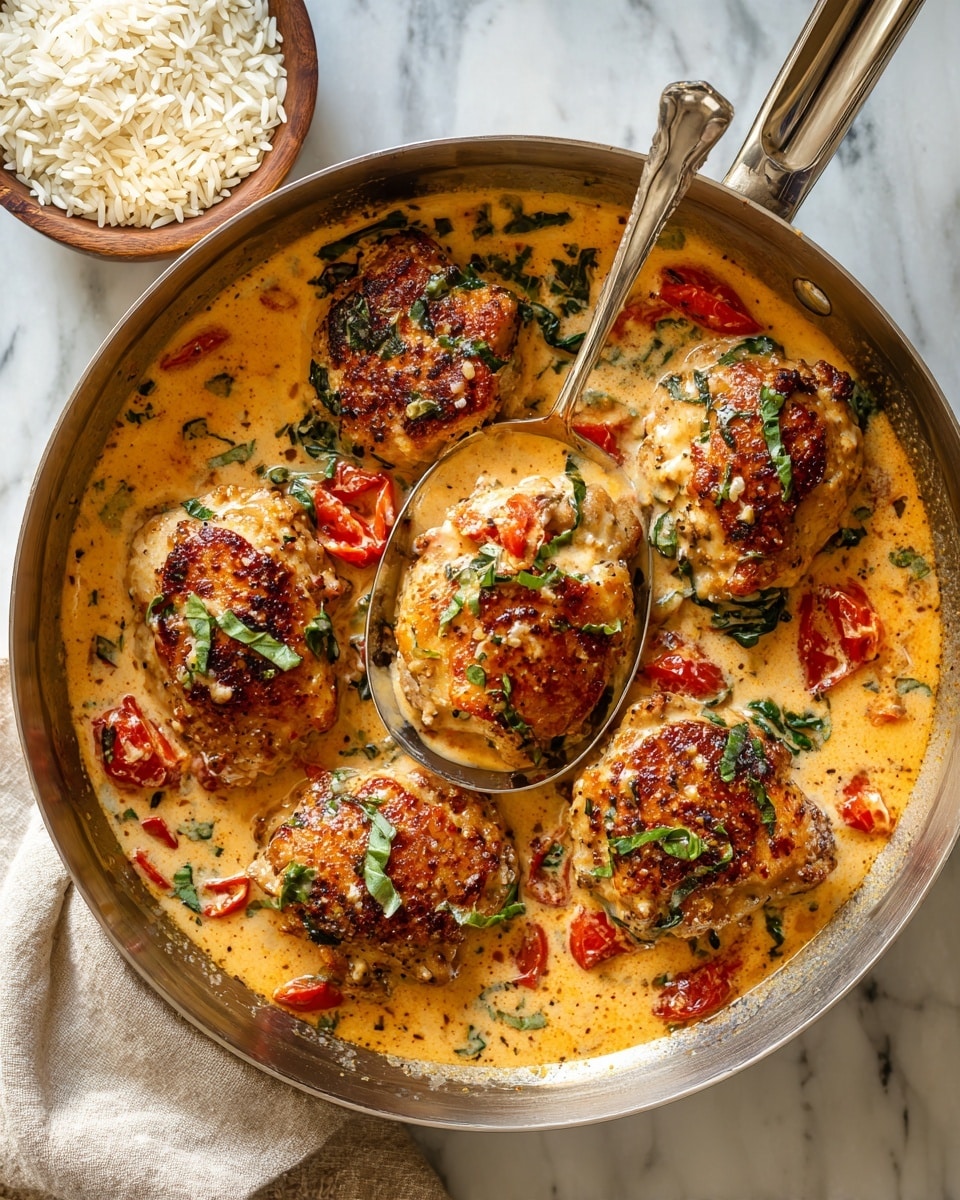 Tomato Basil Chicken in Creamy Sauce Recipe