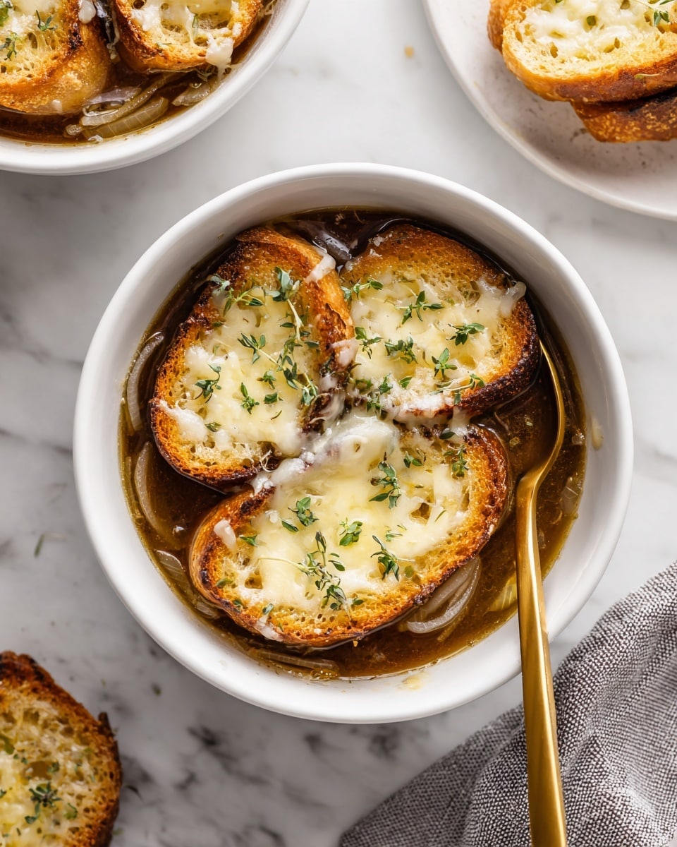 Vegetarian French Onion Soup with Lentils and Gruyère Recipe