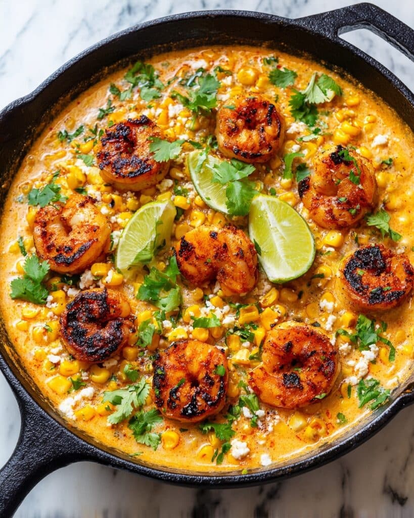 One-Pan Creamy Shrimp and Corn Skillet Recipe