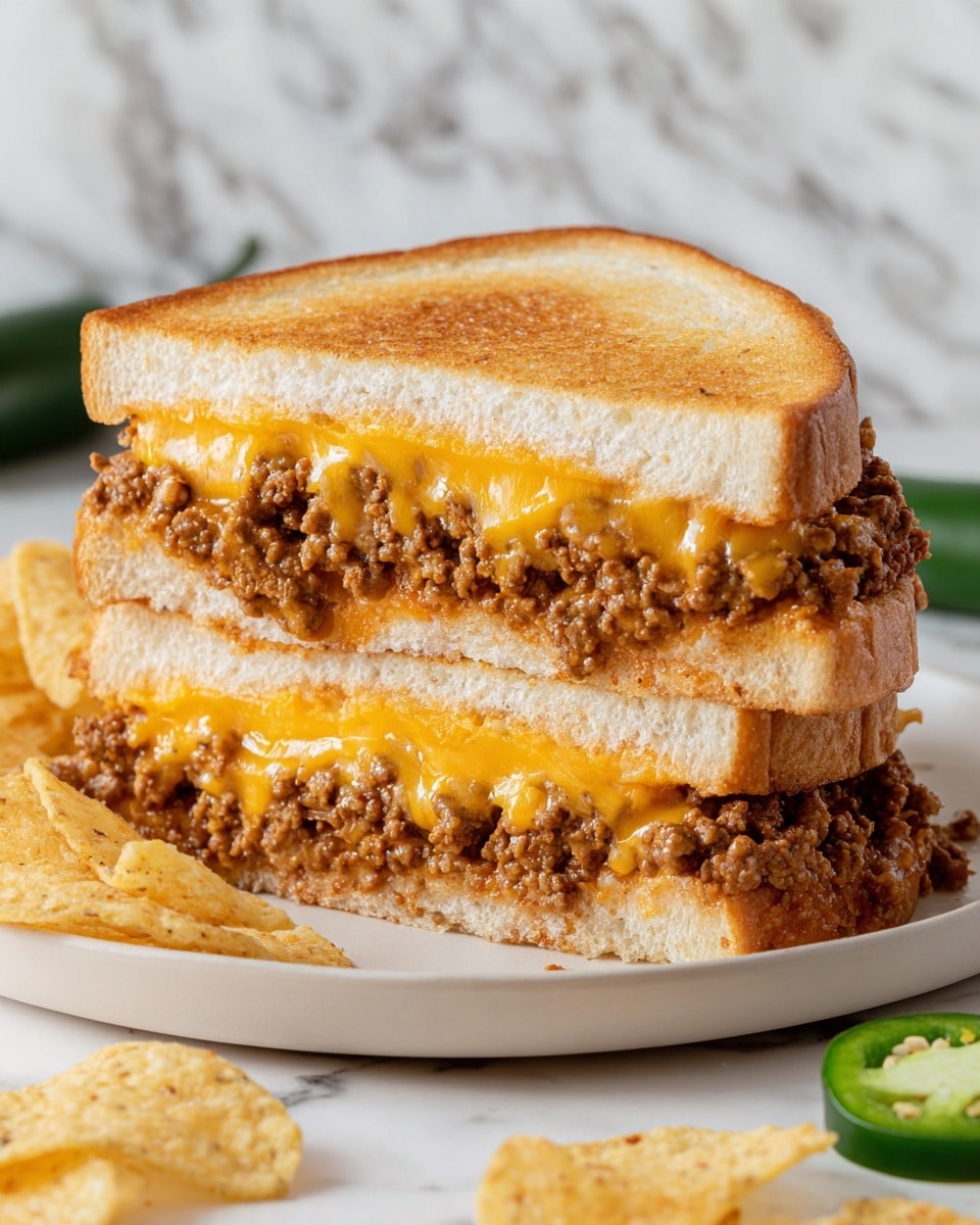 Sloppy Joes with Cheddar Cheese and Spicy Green Chilis Recipe