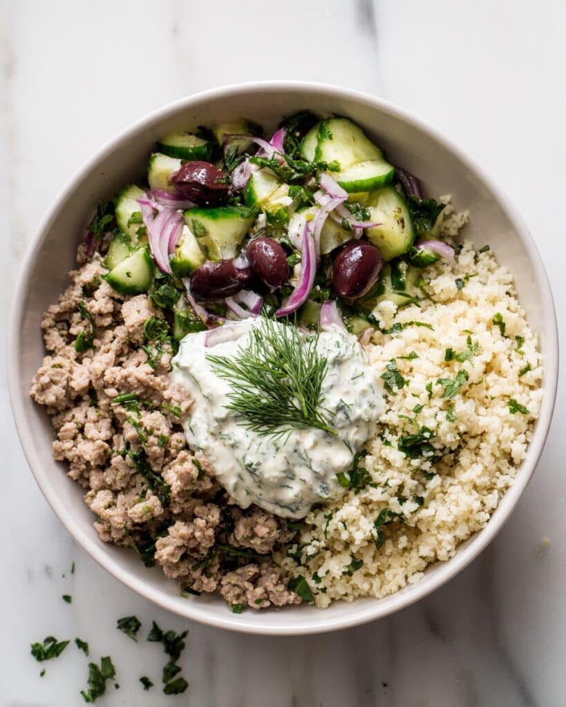 Healthy Greek Ground Chicken Bowls Recipe