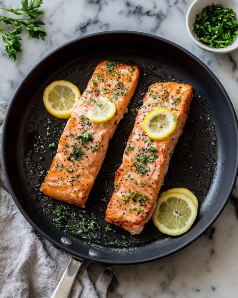 Cast Iron Oven-Baked Salmon with Lemon and Herbs Recipe