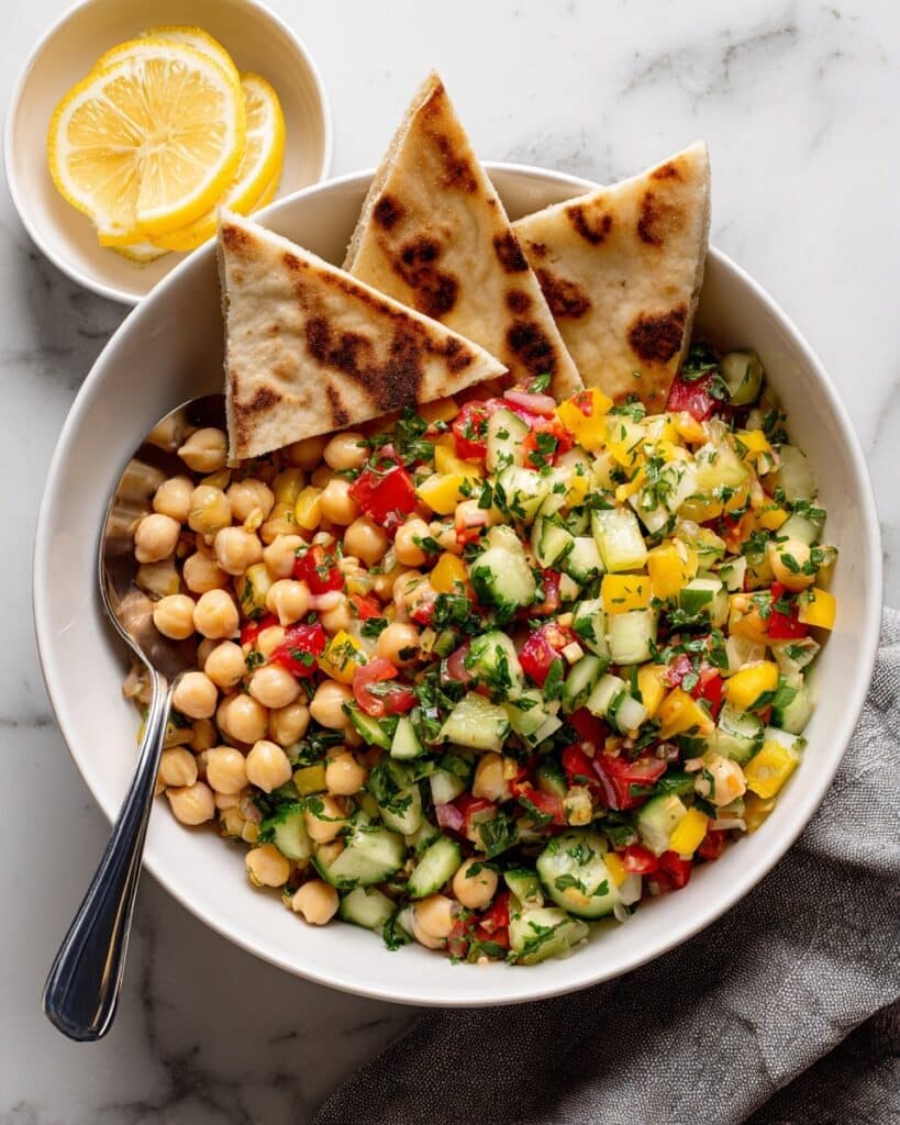Chickpea Salad with Fresh Herbs and Vegetables Recipe