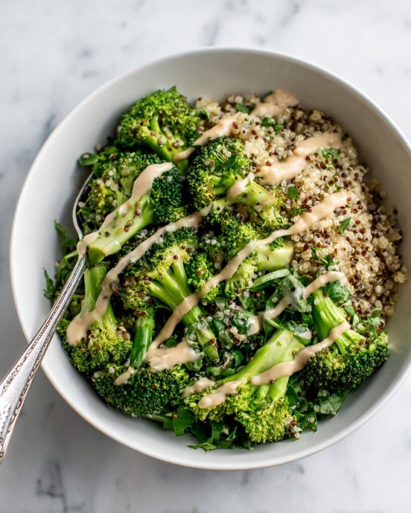 Broccoli Quinoa Salad with Sunflower Seed Butter Dressing Recipe
