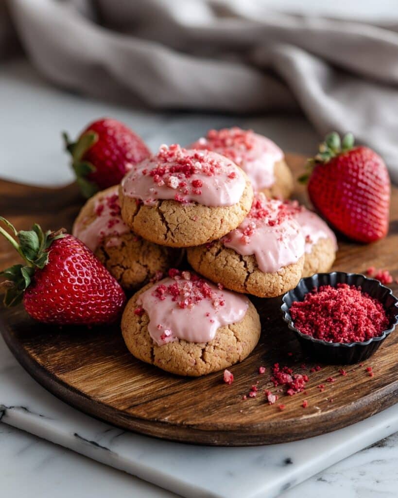 Iced Strawberry Sugar Cookies Recipe