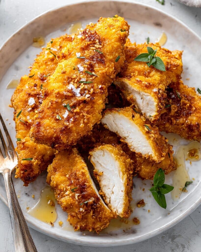 Parmesan Crusted Chicken with Lemon Garlic Butter Sauce Recipe