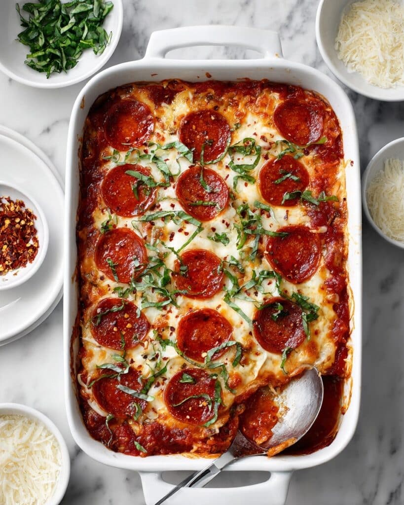 Cauliflower Pizza Casserole (Keto Recipe) Recipe
