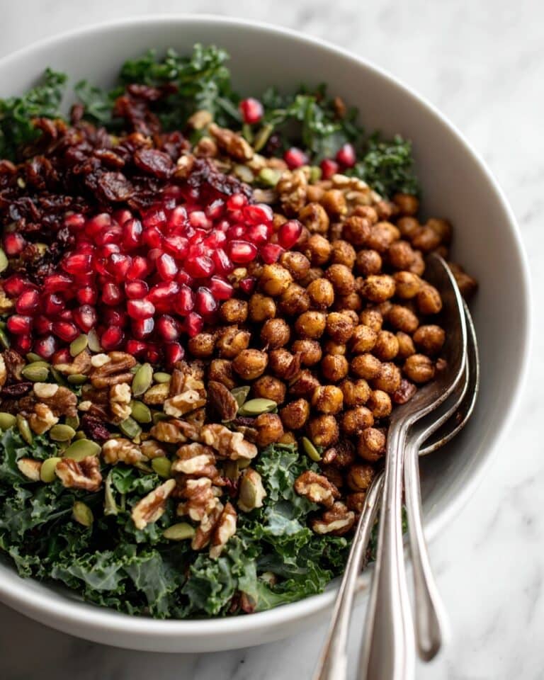 Roasted Chickpea and Kale Salad with Pomegranate and Cranberries Recipe