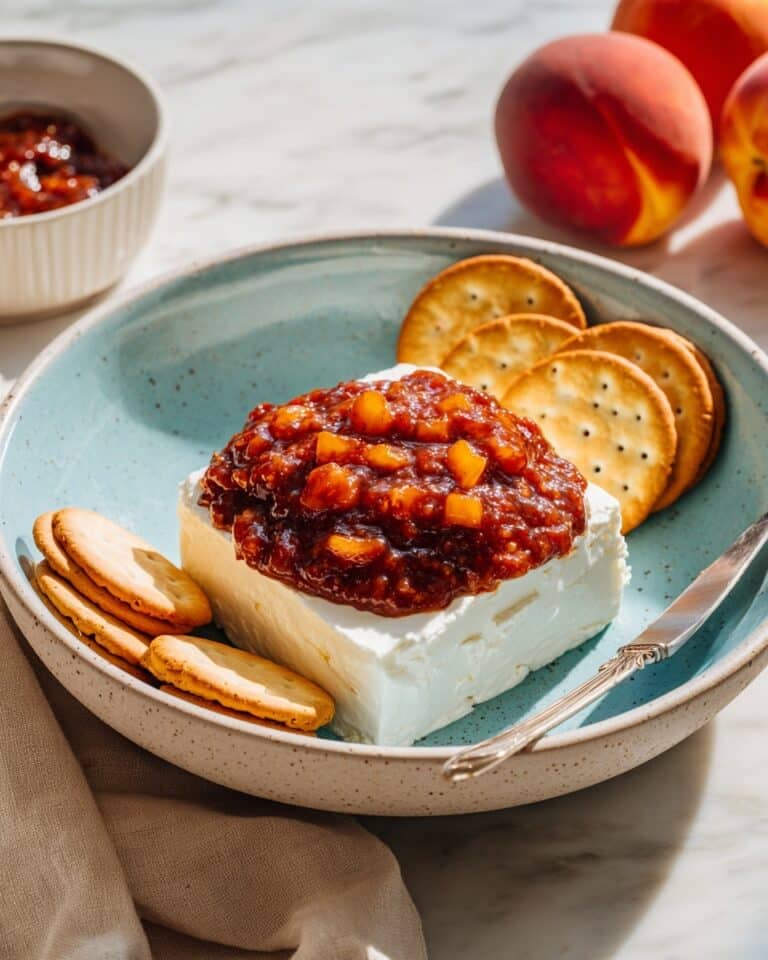 Jezebel Sauce with Fresh Peaches Recipe