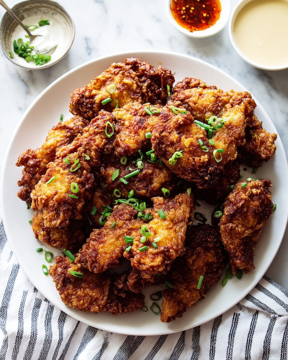 Lemongrass Fried Chicken with Honey Chili-Crisp and Charred Scallion Ranch Recipe