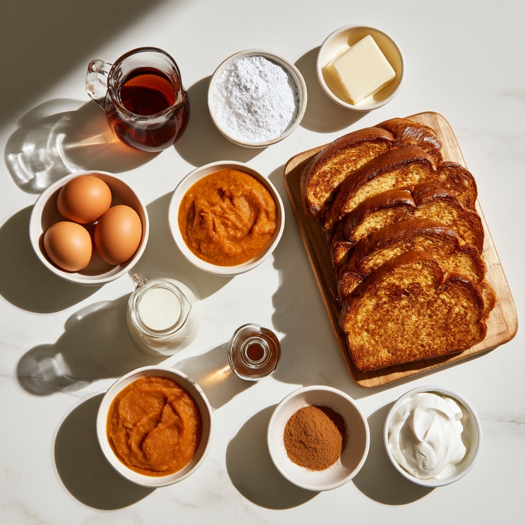 A thick slice of light tan bread with a soft, porous texture is partly dipped in a warm, smooth orange-brown liquid inside a white square dish with handles. To the dish’s upper left, there is a wooden board holding many more slices of the same bread, showing a golden crust and soft interior. The background features a white marbled surface, and a dark gray cloth is placed to the top right corner. Photo taken with an iphone --ar 4:5 --v 7