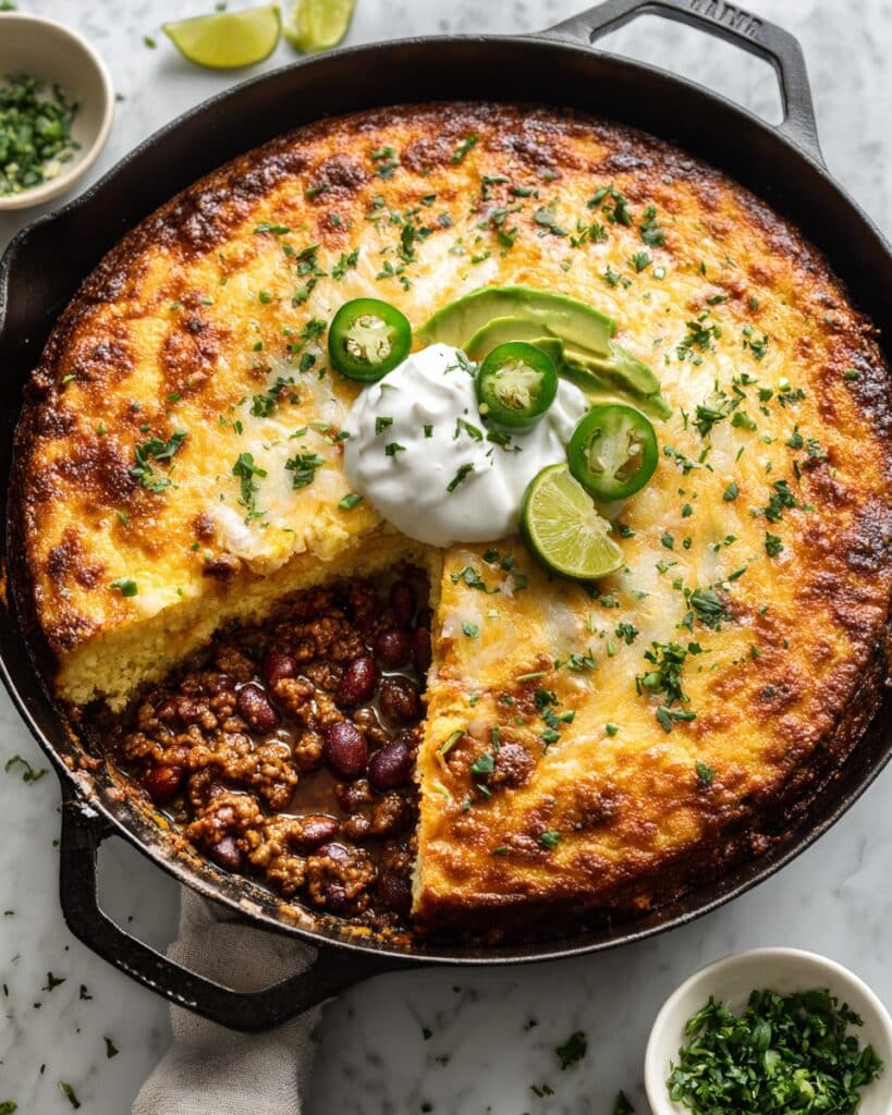 Chili Pie with Cornbread Topping Recipe