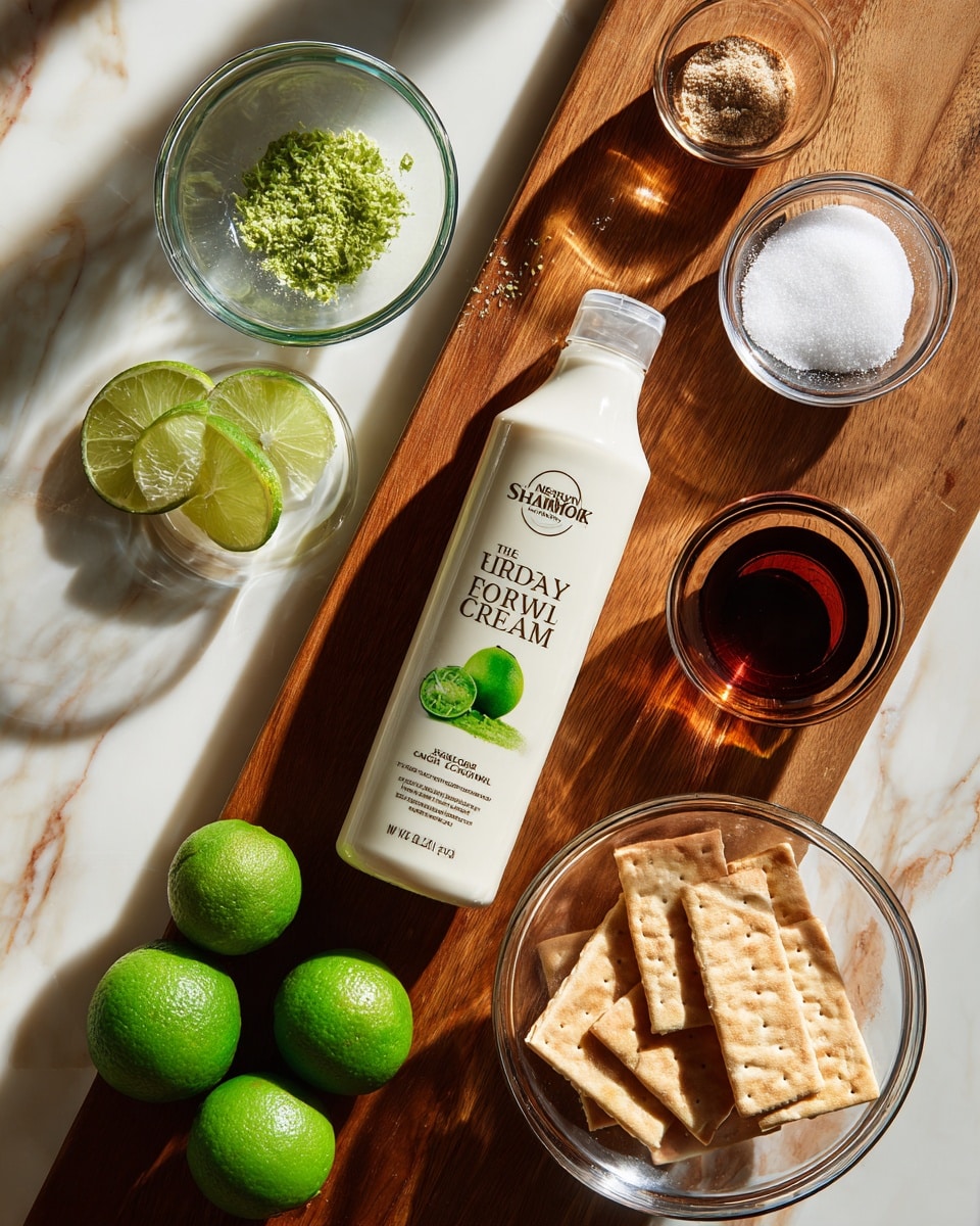 A wooden board displays several cooking ingredients arranged neatly. In the center is a green and white plastic bottle labeled